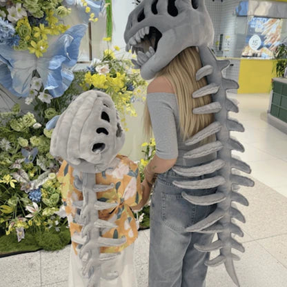 DinoRoar™ Dinosaur Skeleton Costume — Movable Jaw & Plush Tail (Ages 3-10)