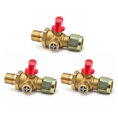 Heavy-Duty Self-Venting Brass Air Cut-Off Valve (M18 x 1.5 Threads, One-Way Exhaust)