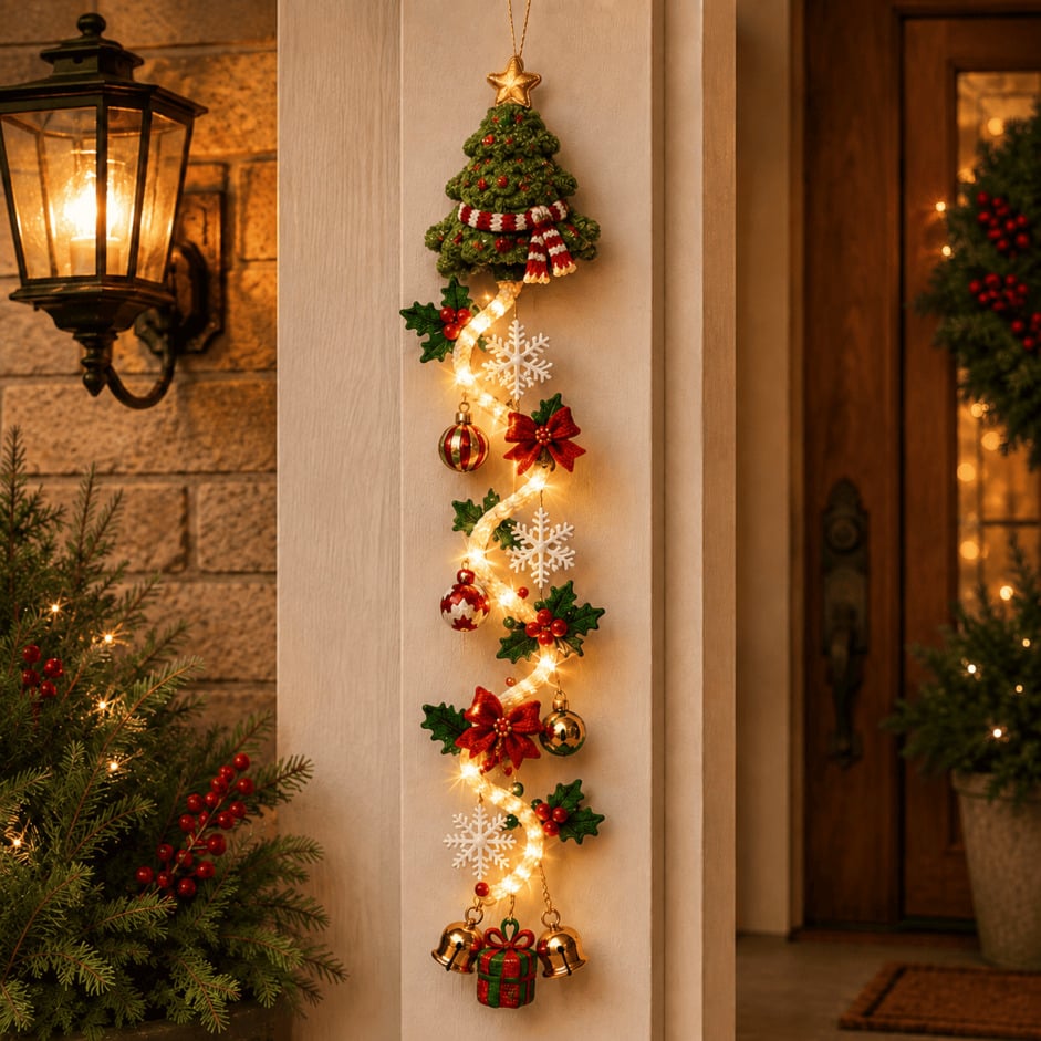 ⏳ Last day! 49% OFF – 🎅MerryCascade™ Glowing Christmas Door Hanger
