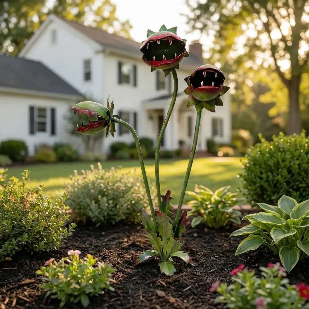 LAST DAY 49% OFF - Whimsical Metal Carnivorous Plant Garden Stake