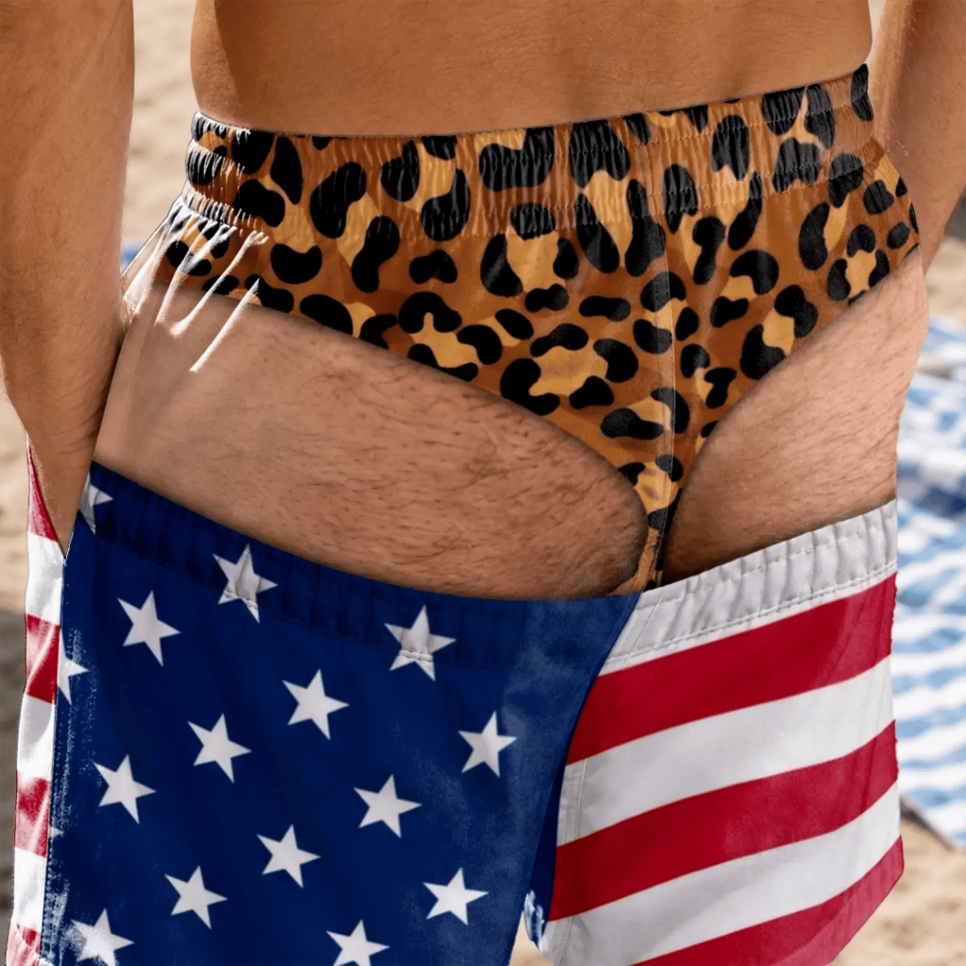 Funny Patriotic Men Swim Trunks - Personalized Birthday Gifts For Husband, Son, Grandson, Brother, Grandpa, Dad, Yourself - Warning Wide Load