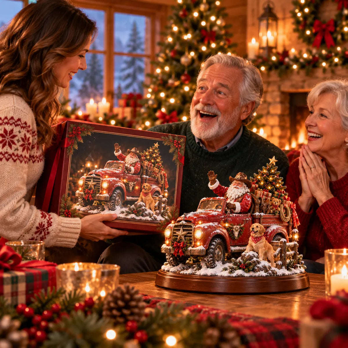 🎅🤠American Christmas Story™ – Santa’s Last Delivery Lighted Western Christmas Keepsake