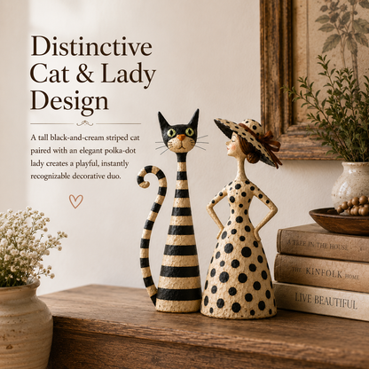 Limited Time Sale 40% OFF🎁 Vintage Cat & Lady Sculptures