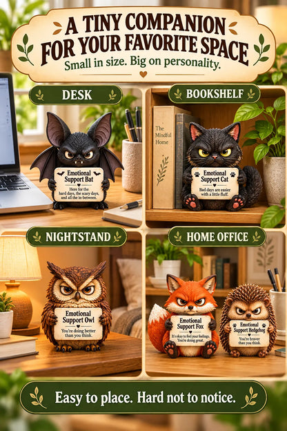 🔥LAST DAY 50% OFF - ✨Cute Grumpy Emotional Support Animal Figures, Mini Tabletop Companion Ornament, Unique Humor‑Filled Gift for Animal Lovers | Collectible Desk Decor