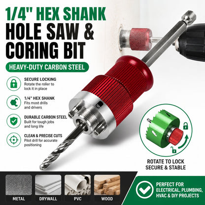 🔥LAST DAY 49% OFF - 🛠️Heavy-Duty 1/4" Hex Shank Hole Saw & Coring Bit