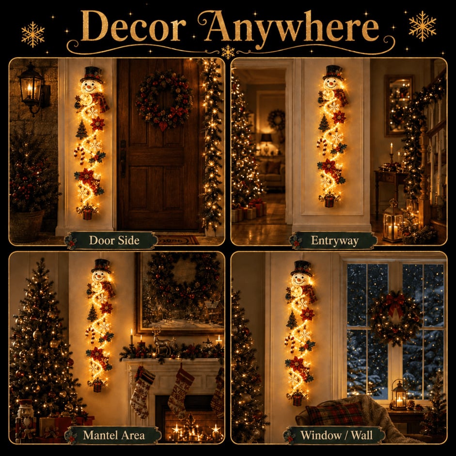 ⏳ Last day! 49% OFF – 🎅MerryCascade™ Glowing Christmas Door Hanger