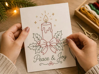 🔥LAST DAY 50% OFF - 🌲 🪡 Christmas Hand Embroidery Card DIY Kit | Stitch Your Way Into the Christmas Spirit ✨ 🎁
