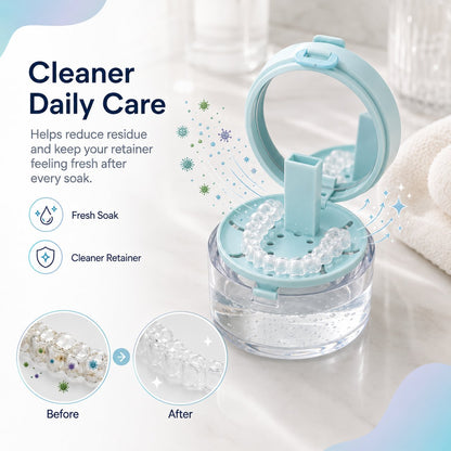 💧Last Day 50% OFF - Portable Retainer and Denture Cleaning Case with Magnetic Lifting Tray🦷✨