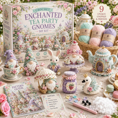 🧶 Whimsical Gnome Adventures — 9-Piece Fantasy Crochet DIY Kit