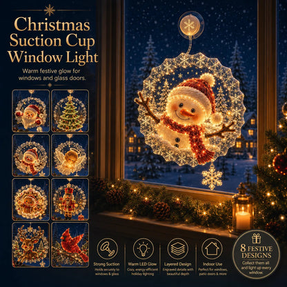 🏅 2026 Best Seller ✨🎄Lighted Christmas Window Decoration with Suction Cup | Warm LED Window Light with Double-Layer Design & Multiple Festive Styles ✨
