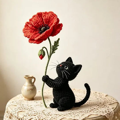 🔥HOT SALE 49% OFF🔥Unisex Memorial Day Poppy Cat Handcrafted Keepsake