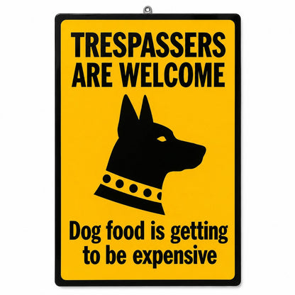 😂 Limited-Time Sale 49% OFF —  Funny Dog Warning Sign丨Trespassers Welcome 🐕