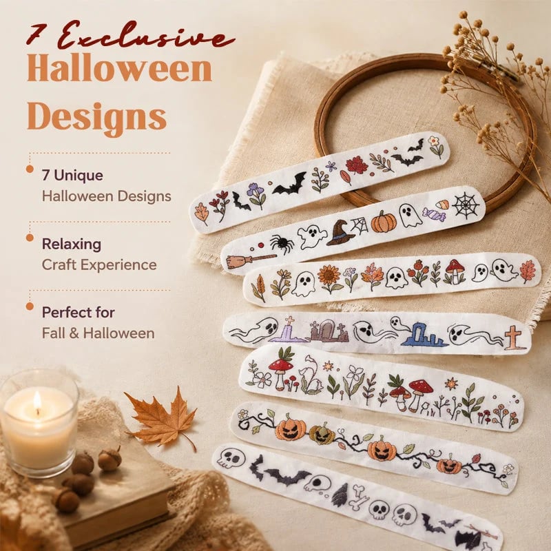 🔥Last Day: 50 % OFF -✨  Halloween Embroidery Pattern Set