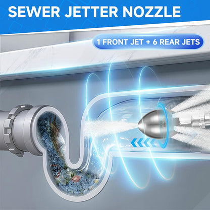 🛠️💦 3000 PSI 40 L/Min 3/8''  NPT Stainless Steel Sewer Jetter Nozzle for Pressure Washers