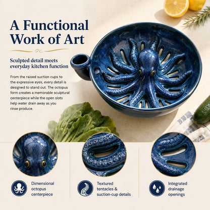 🔥Last Day 49% OFF-Bold Indigo Octopus Berry Colander