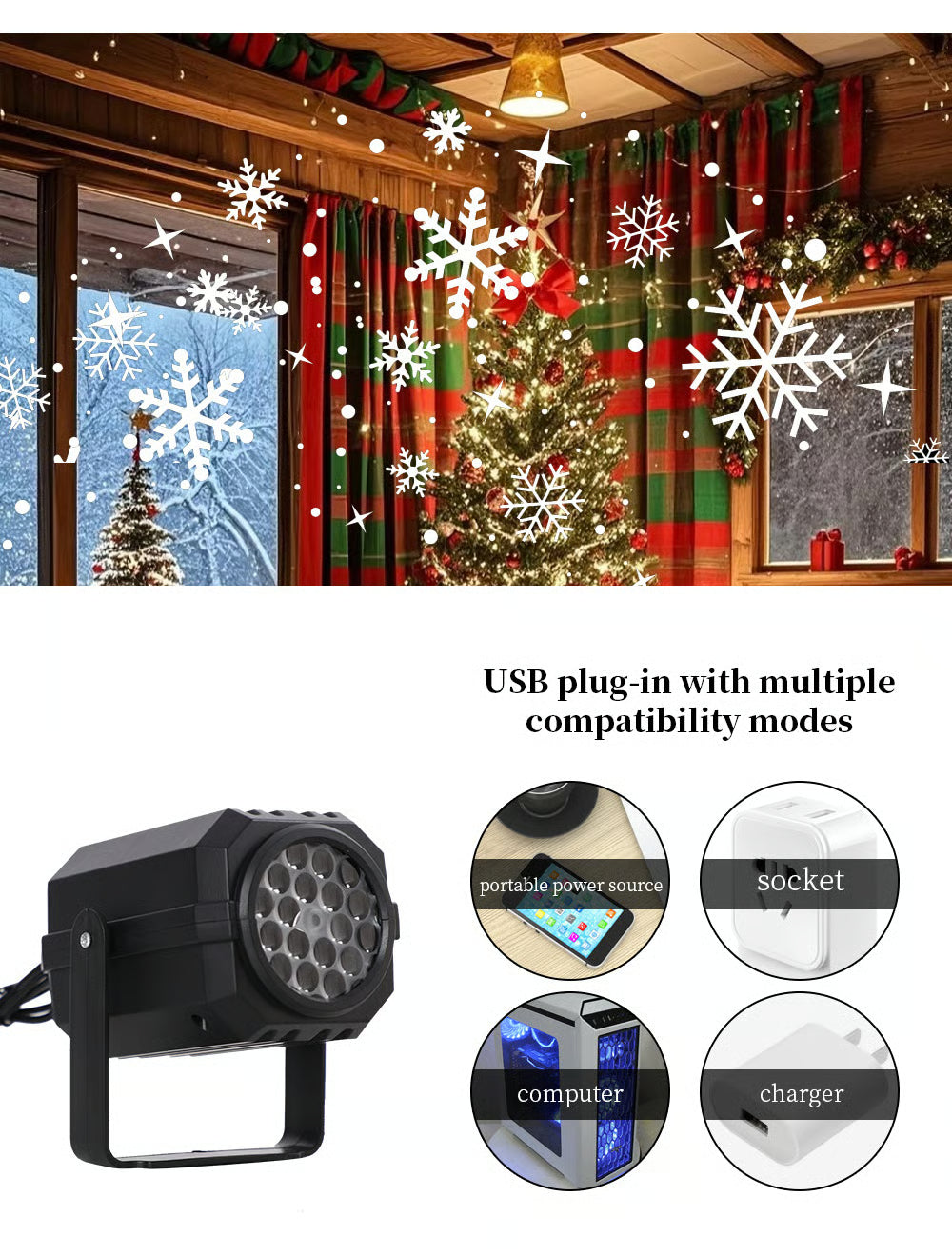 🎁Black Friday 50% OFF⭐Magical Christmas LED Projector – 16 Stunning Holiday Patterns to Light Up Your Home!