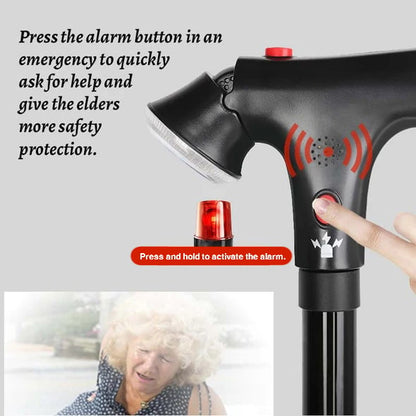 🦯 Multifunctional Folding Cane – Safe Steps, Day & Night ⏰