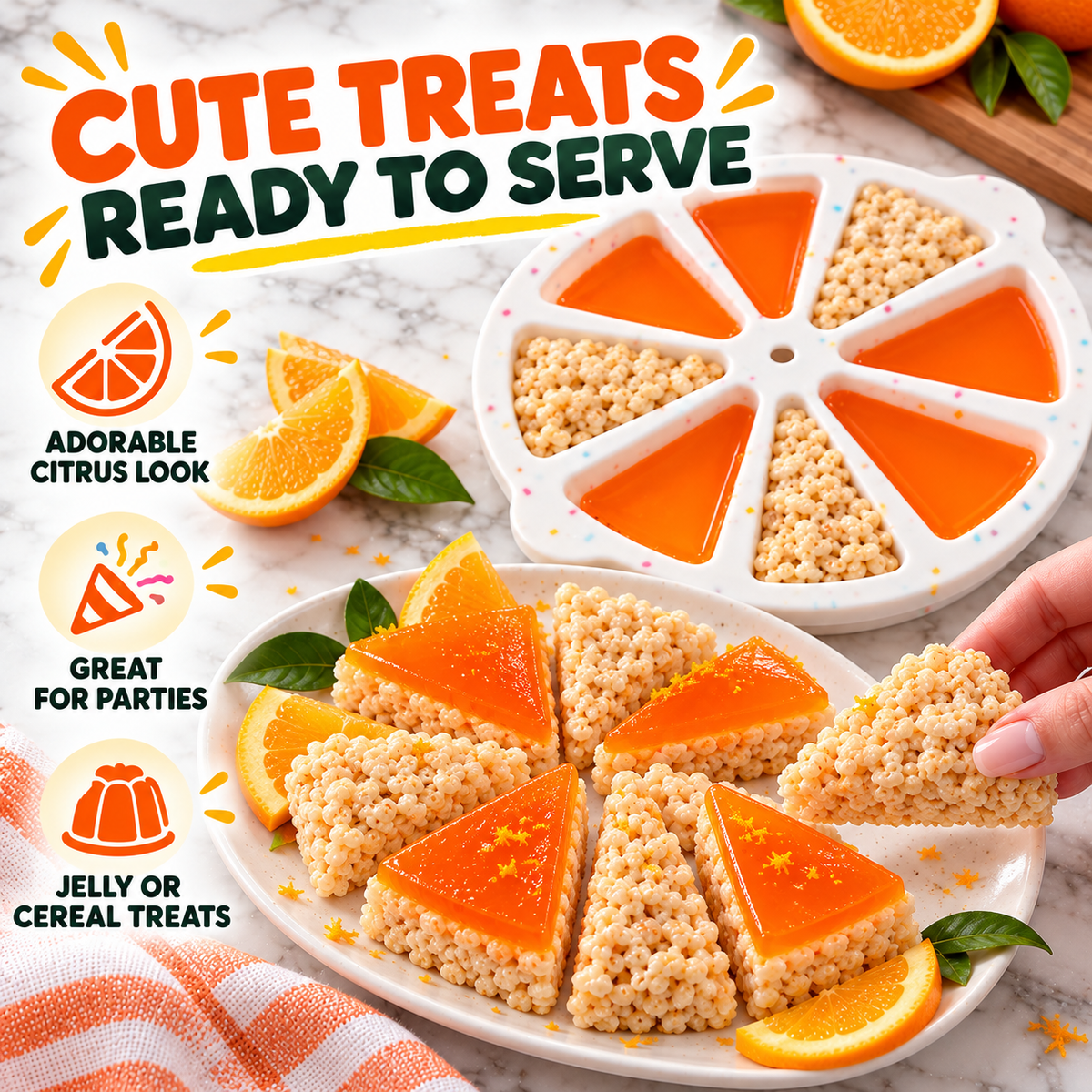 🍊 8-Cavity Citrus Slice Silicone Mold – DIY Dessert & Snack Maker