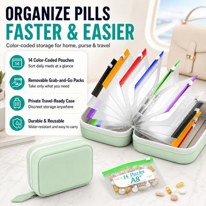 Waterproof pillbox A8 binder set, travel medicine bag