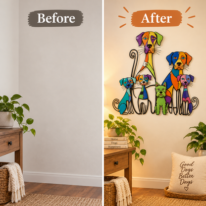 Colorful Dog Metal Wall Art