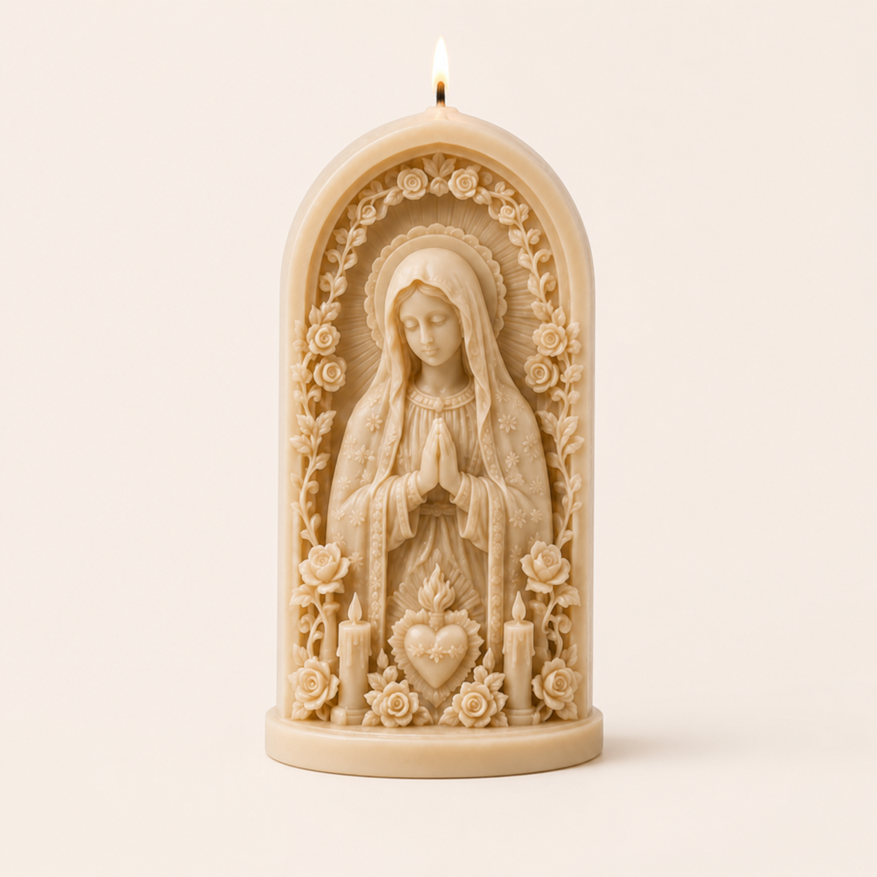 ✝️Good Shepherd Jesus 3D Candle Mold Set | Sculpted Cross, Lamb & Floral Relief for Faith-Inspired Handmade Candles 🕯️✨