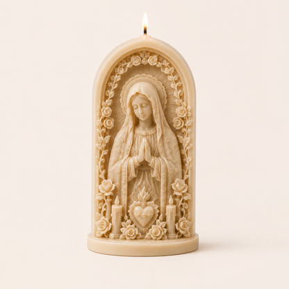✝️Good Shepherd Jesus 3D Candle Mold Set | Sculpted Cross, Lamb & Floral Relief for Faith-Inspired Handmade Candles 🕯️✨