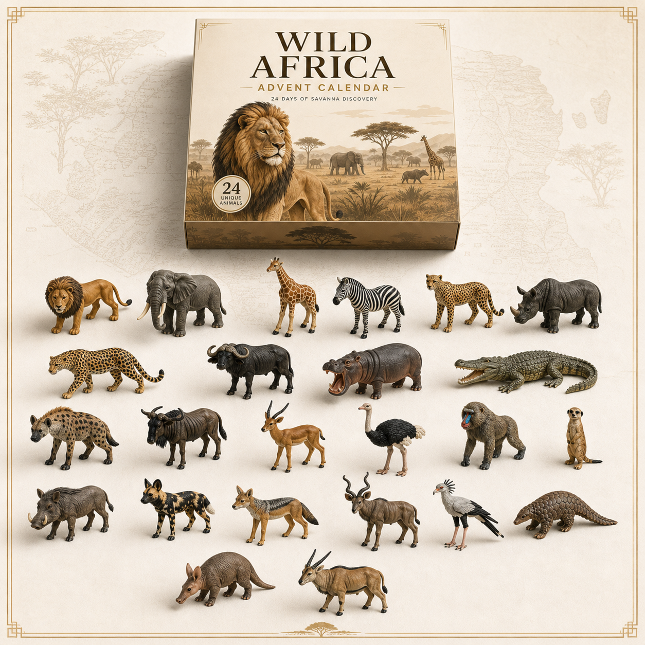 Complete collection of 24 Wild Africa animal miniatures