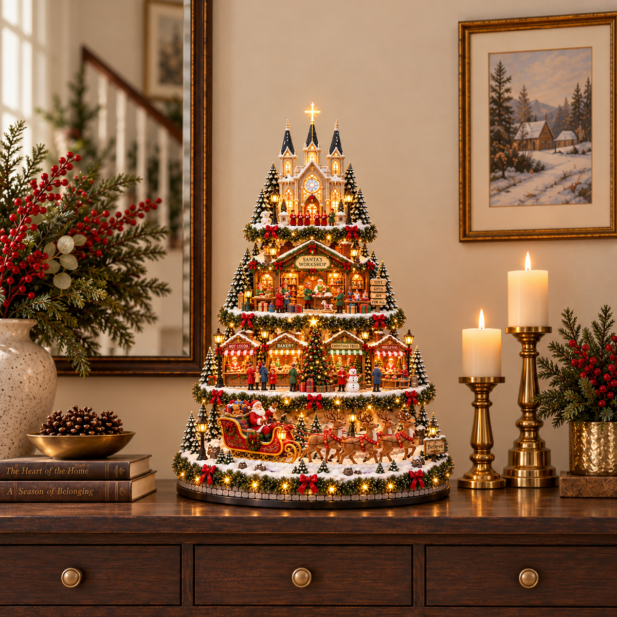 🔥 LAST DAY 49% OFF Merry Little Village Collection – Christmas Train & Storybook Village Tree