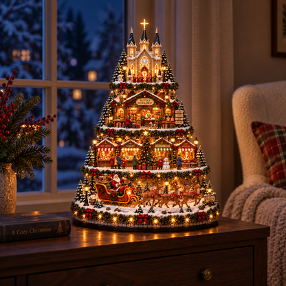 🔥 LAST DAY 49% OFF Merry Little Village Collection – Christmas Train & Storybook Village Tree