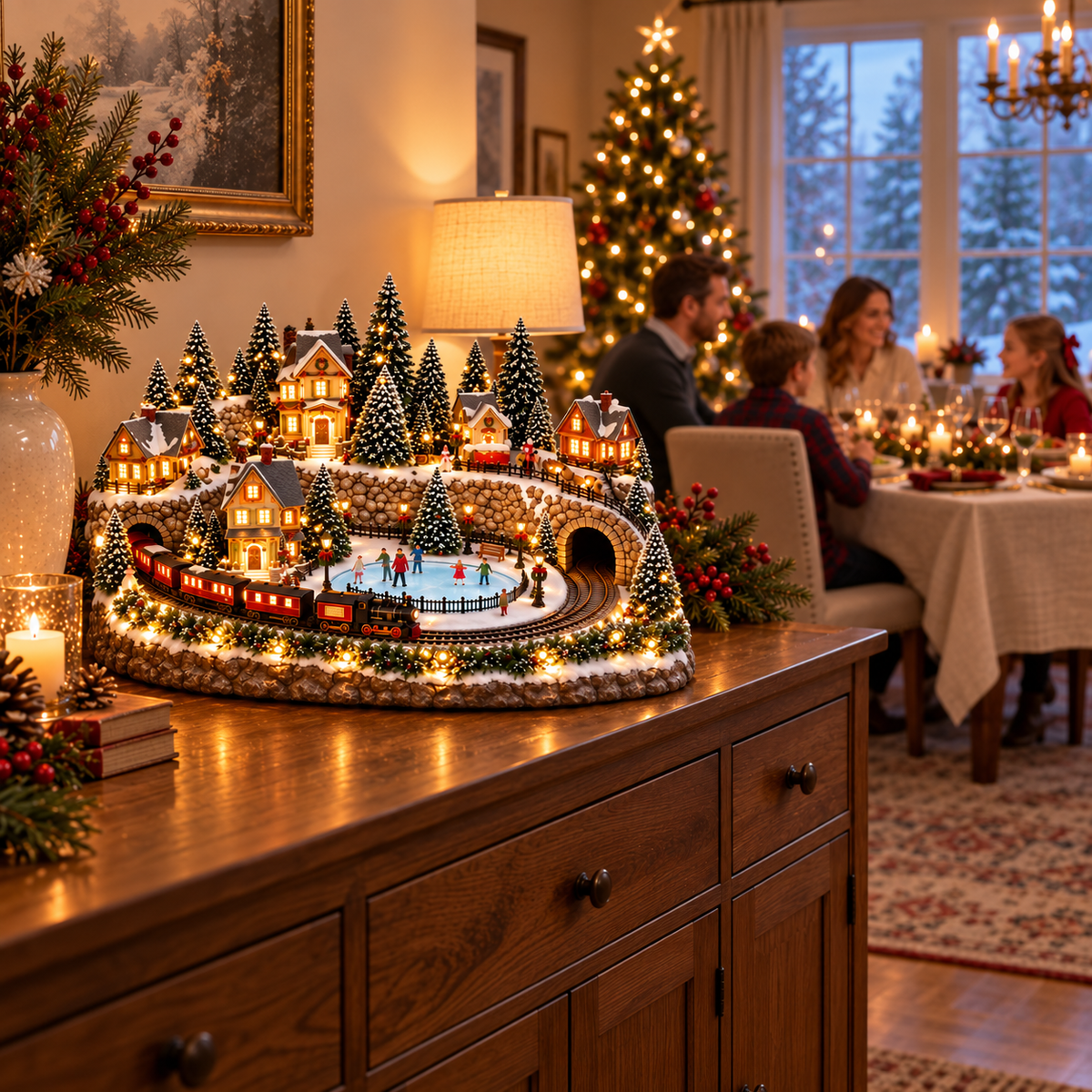 🔥 LAST DAY 49% OFF Merry Little Village Collection – Christmas Train & Storybook Village Tree