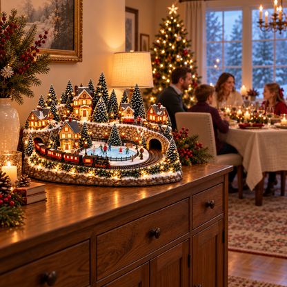 🔥 LAST DAY 49% OFF Merry Little Village Collection – Christmas Train & Storybook Village Tree