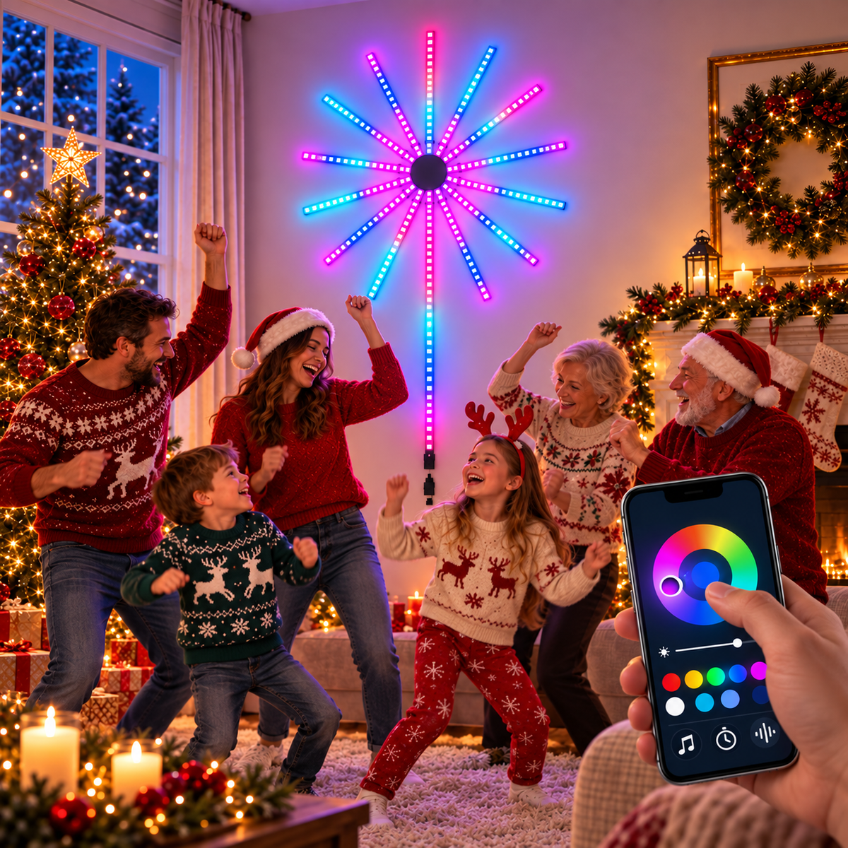 Smart Fireworks LED Light | Music Sync & App Control