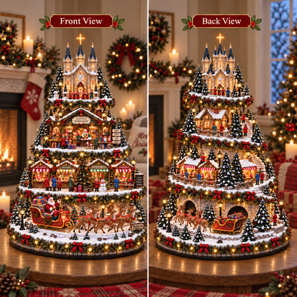 🔥 LAST DAY 49% OFF Merry Little Village Collection – Christmas Train & Storybook Village Tree