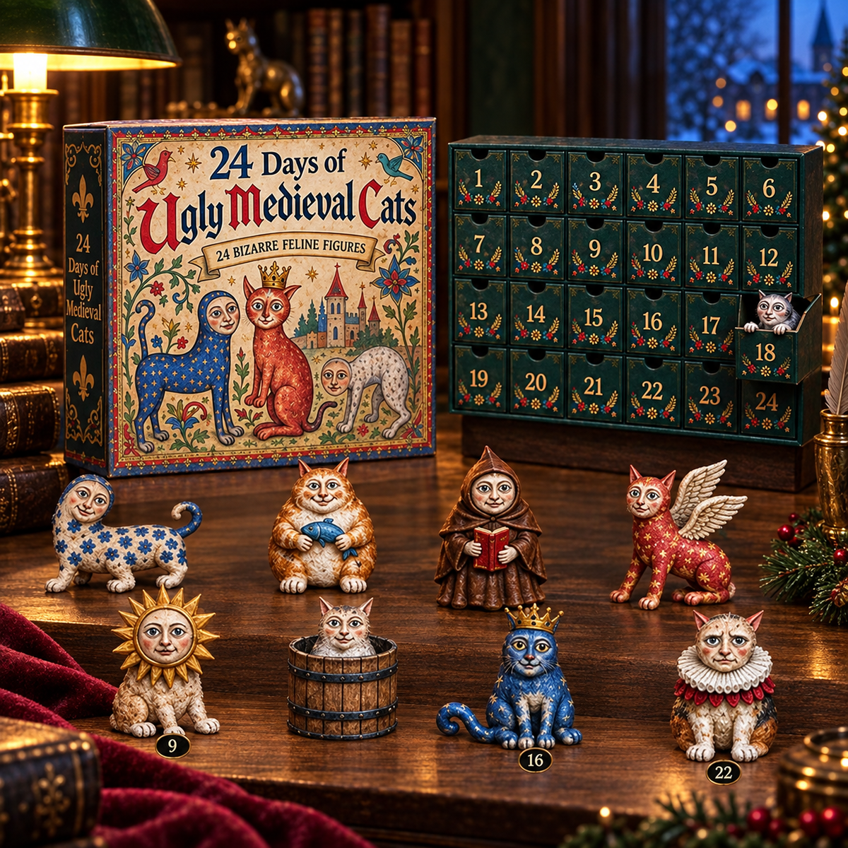 🐈🏰 24 Days of Ugly Medieval Cats – Hilariously Weird Cat Advent Calendar 2026