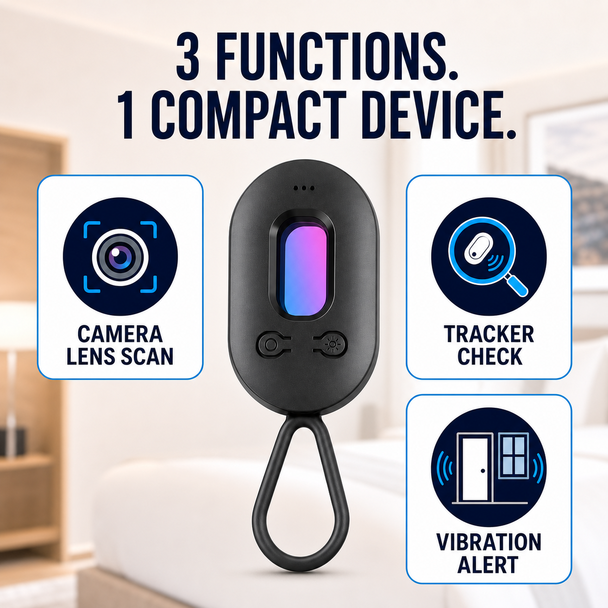 🕵️Hidden Camera Detectors, GPS Tracker, Spy Camera Detector,Anti-intrusion, 30H Working Time