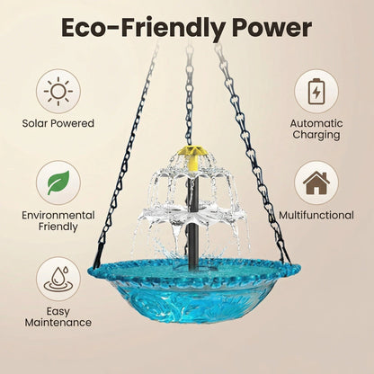 ✨2026 Spring special offer 70% off-🐦Solar Cascade Hanging Bird Bath Fountain