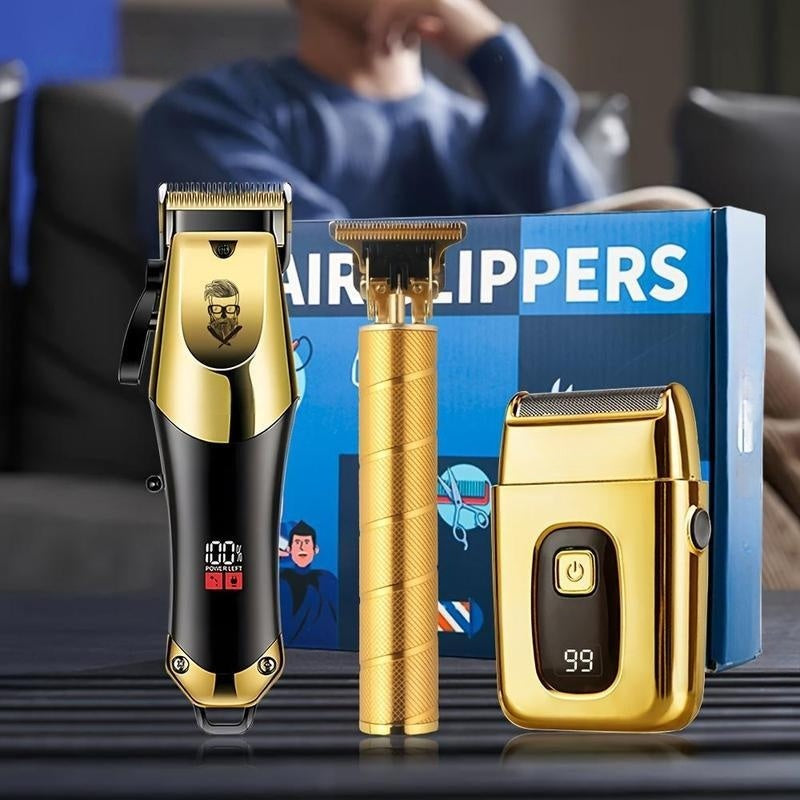 3-Piece Professional Hair Clipper and Trimmer Kit for Men