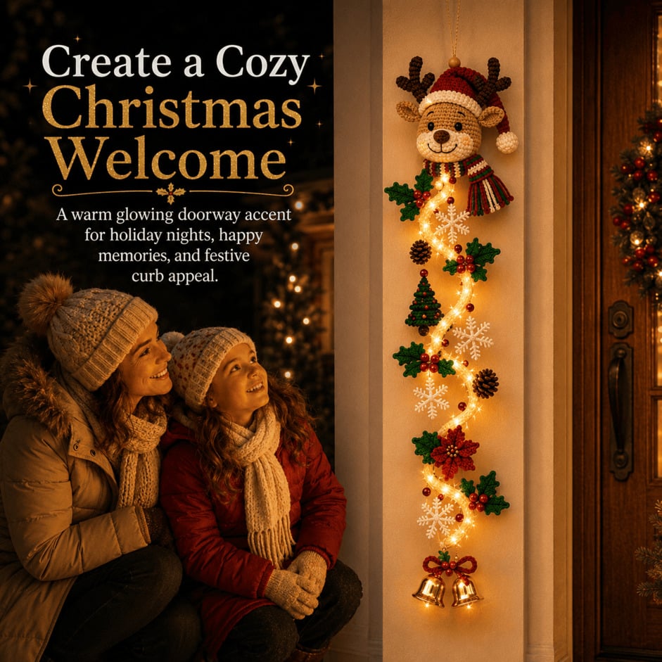 ⏳ Last day! 49% OFF – 🎅MerryCascade™ Glowing Christmas Door Hanger