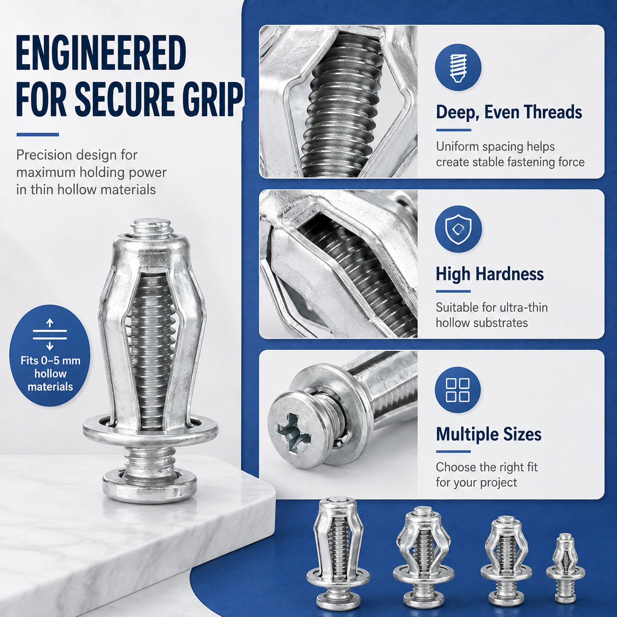 🔧 New Galvanized Hollow Wall Petal Nut – Fast Expansion & Reliable Hold