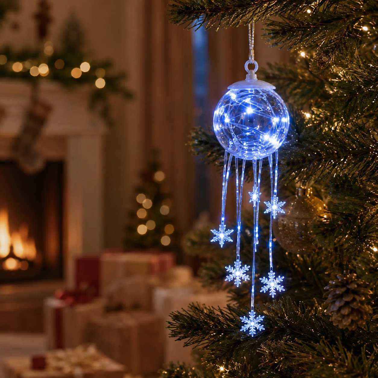 Winter Magic Snowflake Cascade™ – LED Hanging Christmas Ornament❄️