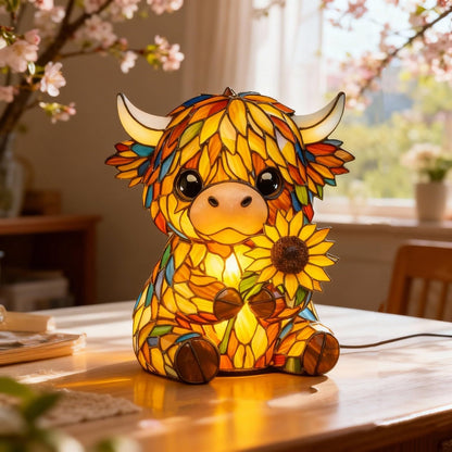 🌻Mother's Day Sale 49% OFF- 🐮Creative Highland Cow  Sunflower LED Night Light
