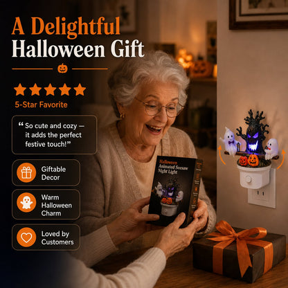 🔥Animated Seesaw Ghost Plug In LED Night Light🎃👻
