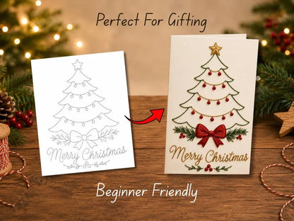 🔥LAST DAY 50% OFF - 🌲 🪡 Christmas Hand Embroidery Card DIY Kit | Stitch Your Way Into the Christmas Spirit ✨ 🎁