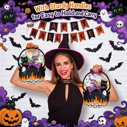 🔥Last Day 50% OFF - 50 Pcs Halloween Favor Bags Transparent Pumpkin Sealed Pouches🍬