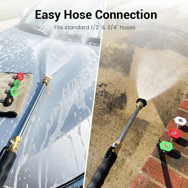 High-Pressure Water Gun – 3 Nozzles, Rustproof Aluminium Alloy, Effortless Deep Cleaning