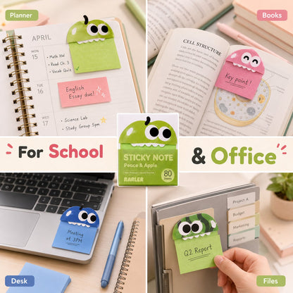 🔥Last Day 50% OFF - 👾Cute Monster Memo Notes | Pull-Out Sticky Note Pad with 80 Easy-Peel Sheets