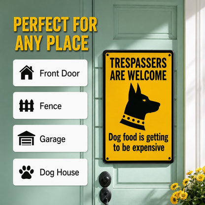 😂 Limited-Time Sale 49% OFF —  Funny Dog Warning Sign丨Trespassers Welcome 🐕