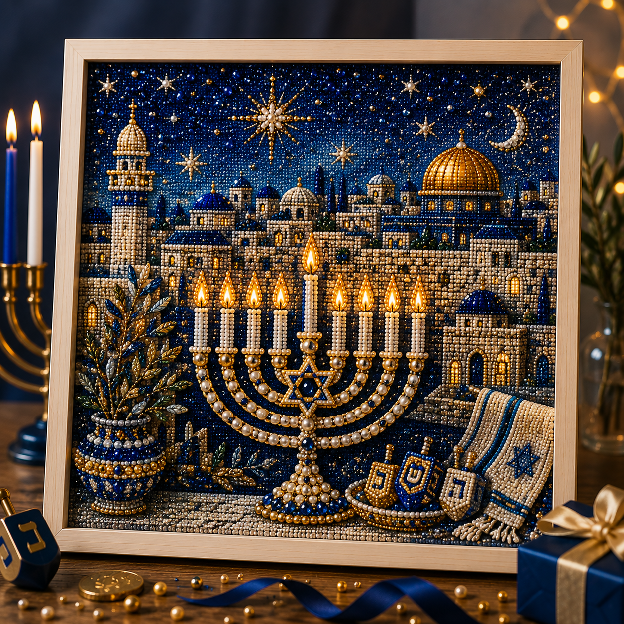 🎁 50% OFF Festival of Lights Sale - DIY Hanukkah Pearl Art Kit ✨