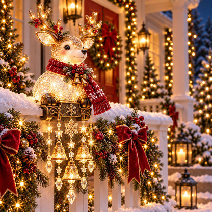 🎄 Christmas Porch Railing Lights – 4 Festive Character Designs