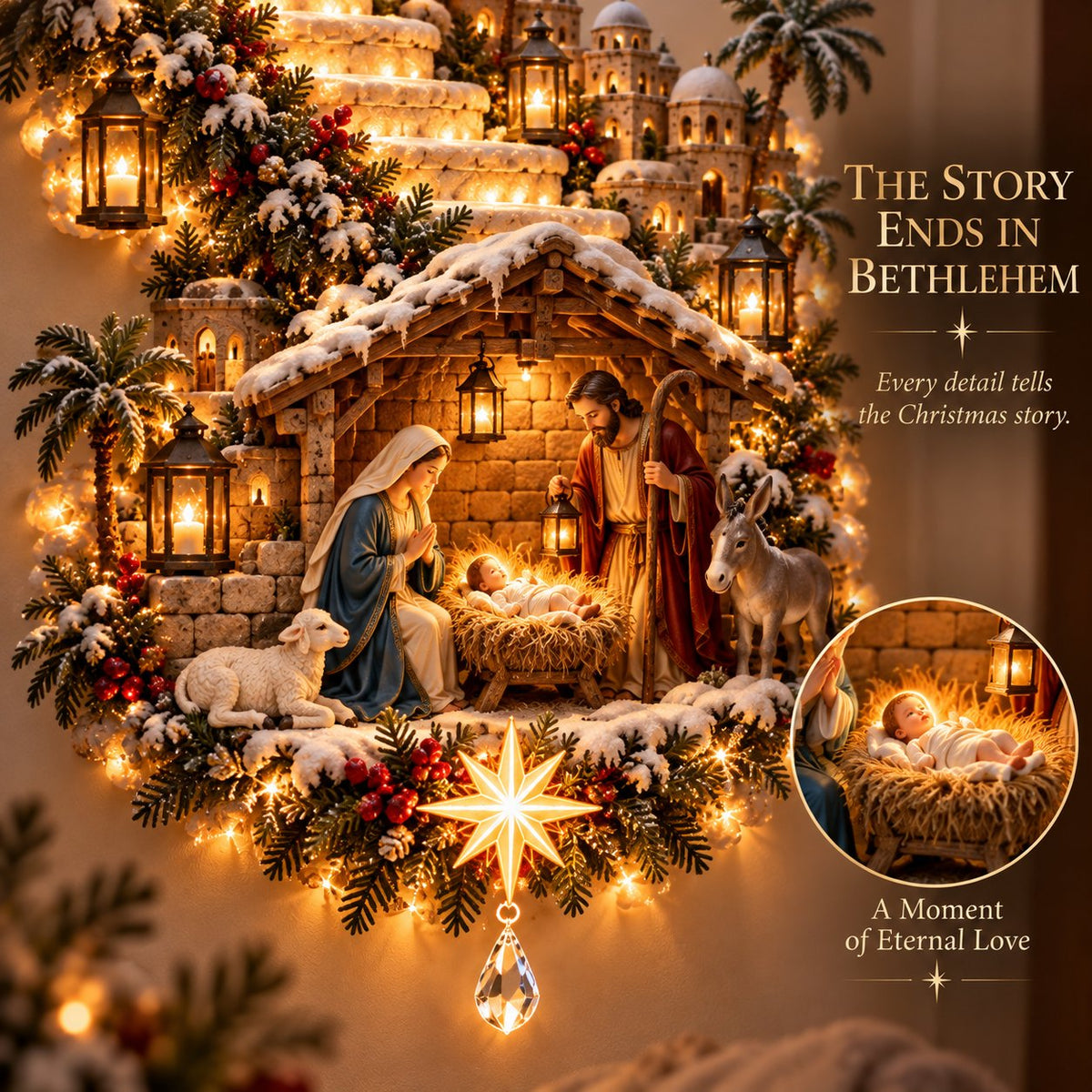✨ 60%OFF ONLY TODAY✨ Jesus Light of Heaven Christmas Wall Hanging✝️